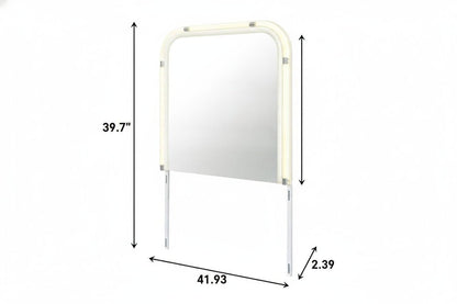 40" X 42" Beige Wood Lighted Dresser Mount Floating Framed HomeRoots