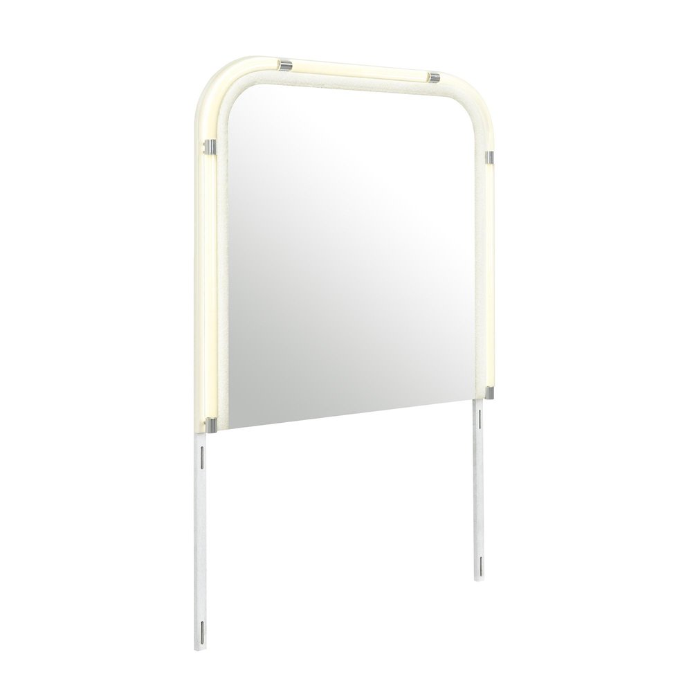 40" X 42" Beige Wood Lighted Dresser Mount Floating Framed — view 7