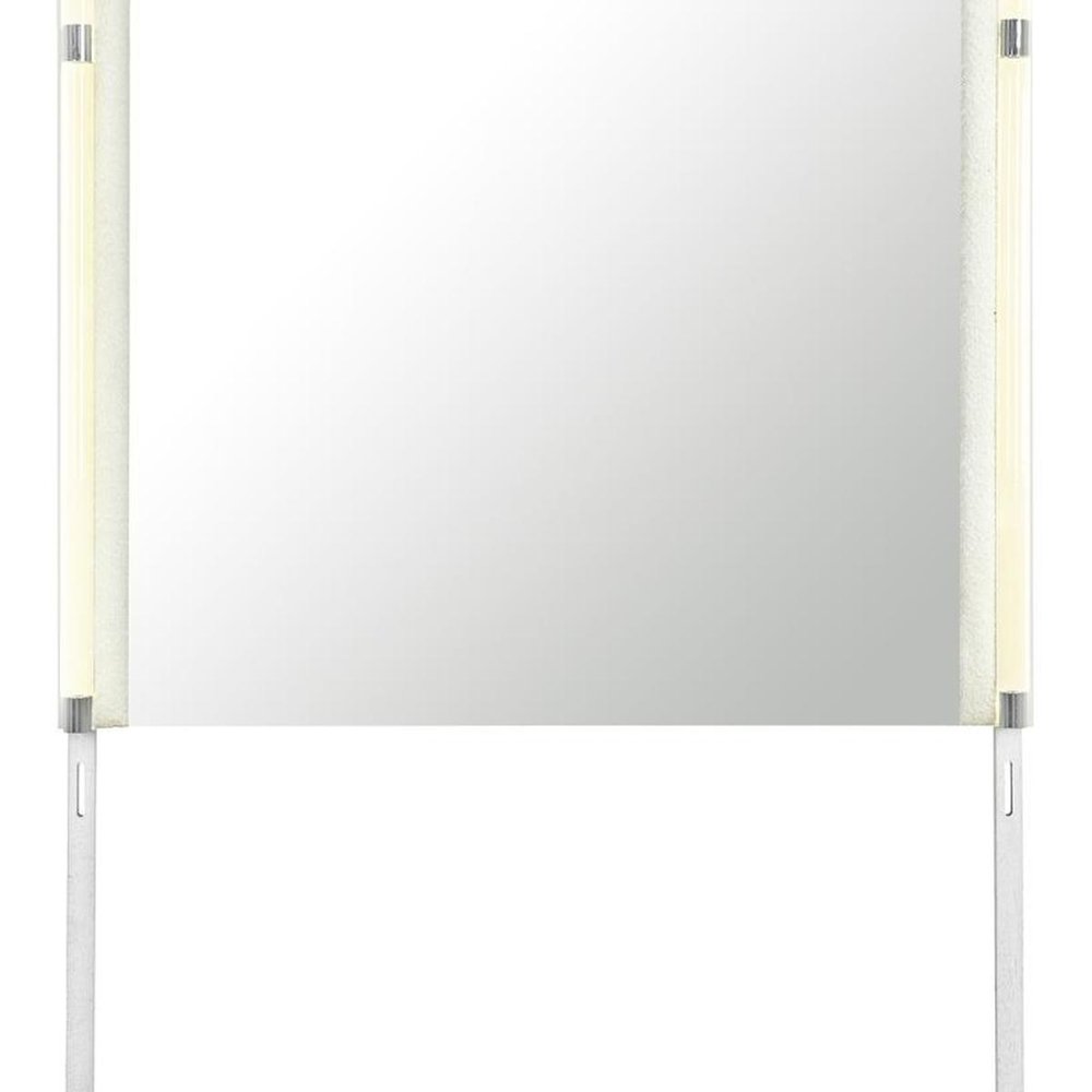 40" X 42" Beige Wood Lighted Dresser Mount Floating Framed — view 5