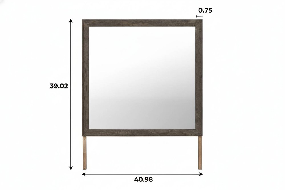 39" X 41" Dark Brown Wood Dresser Mount Framed — view 3