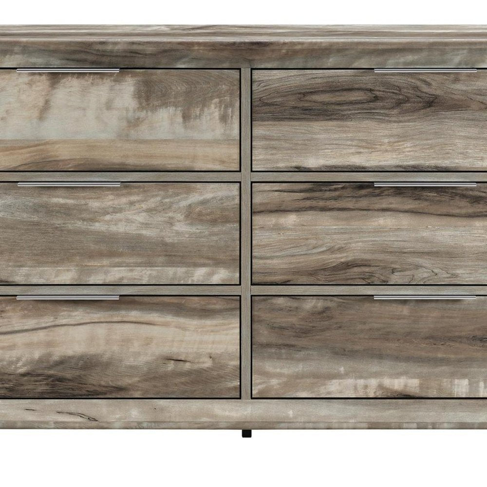 59" Brown Wood Six Drawer Double Dresser HomeRoots