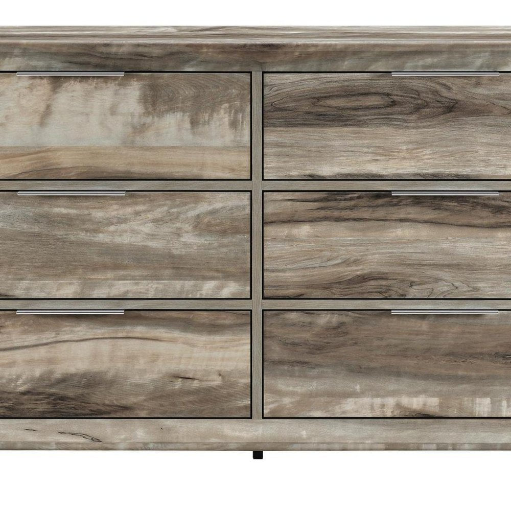 59" Brown Wood Six Drawer Double Dresser HomeRoots