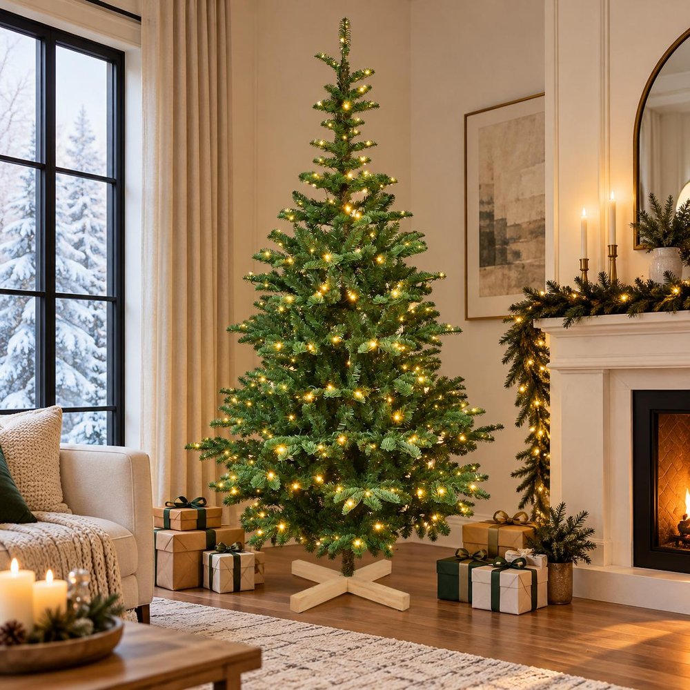 7' Sparse Fir Christmas Tree With Tree Stand — view 9