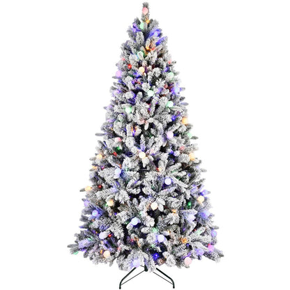 7.5' White Full Flocked Fir Christmas Tree HomeRoots