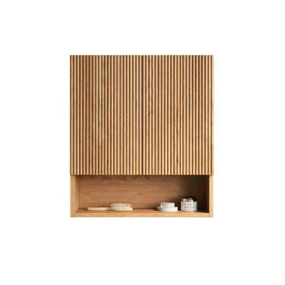 26" Brown Wood Floating Double Door Bathroom Vanity HomeRoots