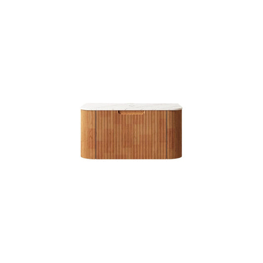 30" Brown Wood Floating Bathroom Vanity