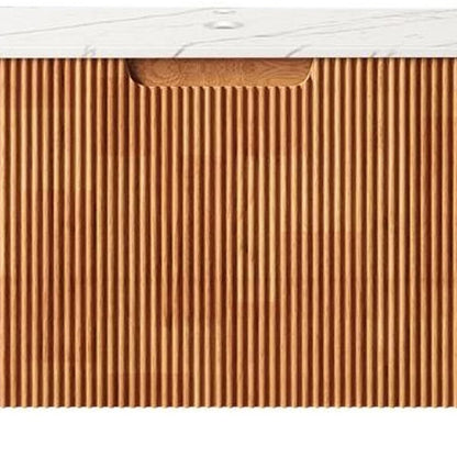 30" Brown Wood Floating Bathroom Vanity HomeRoots