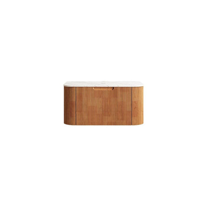 30" Brown Wood Floating Bathroom Vanity HomeRoots