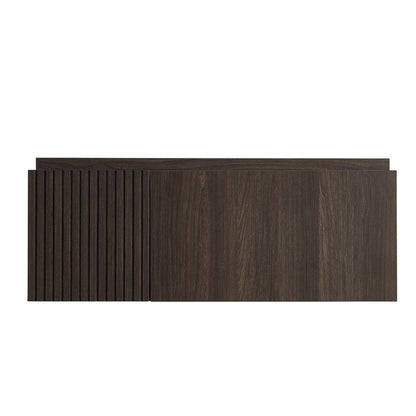35" Brown Wood Floating Single Door Bathroom Vanity HomeRoots