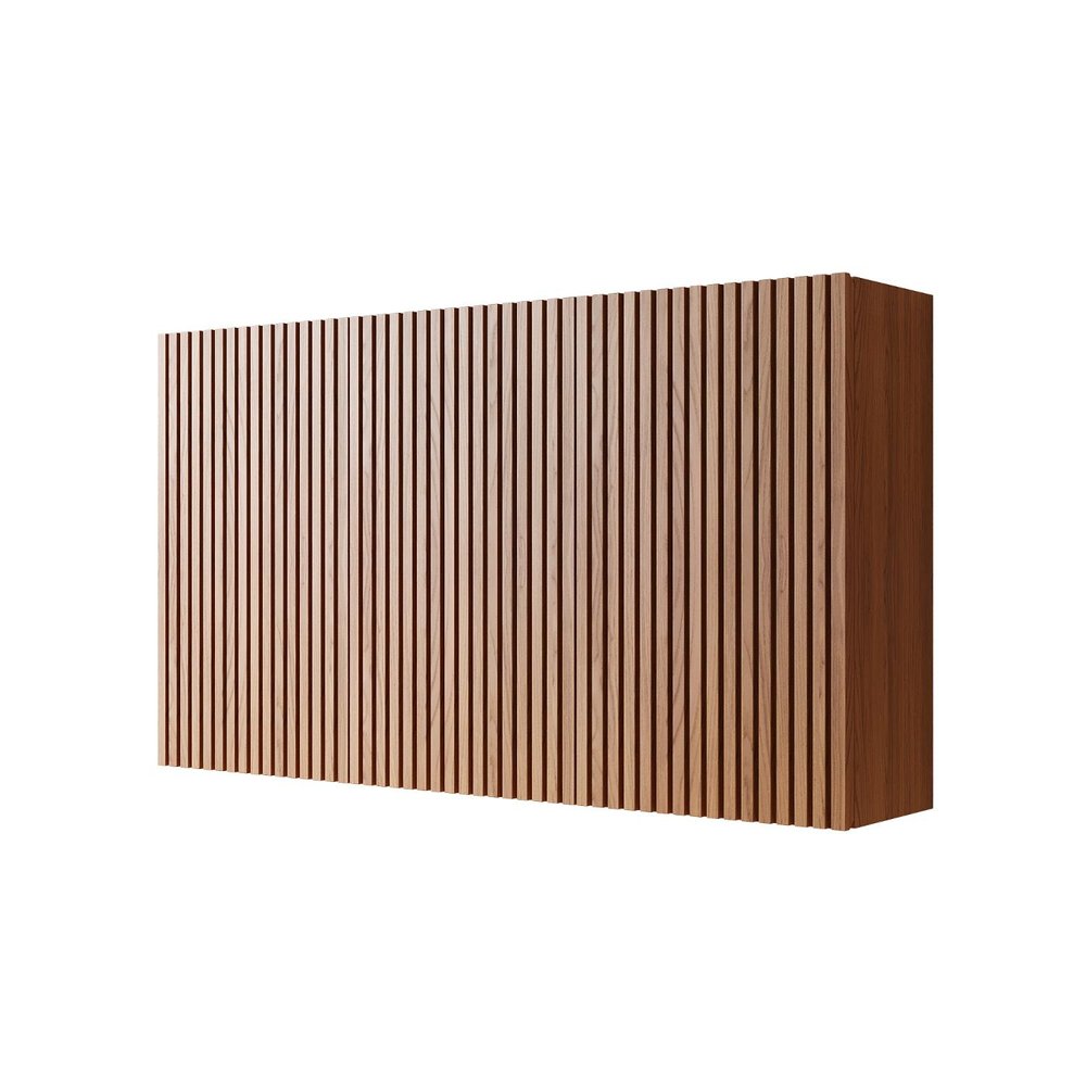 41" Brown Wood Floating Three Door Bathroom Vanity — view 4