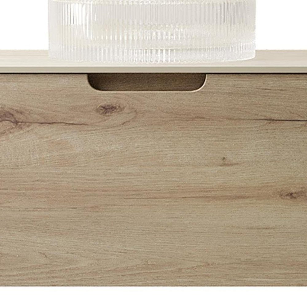 30" Brown Wood Floating Bathroom Vanity With White Glass Sink HomeRoots