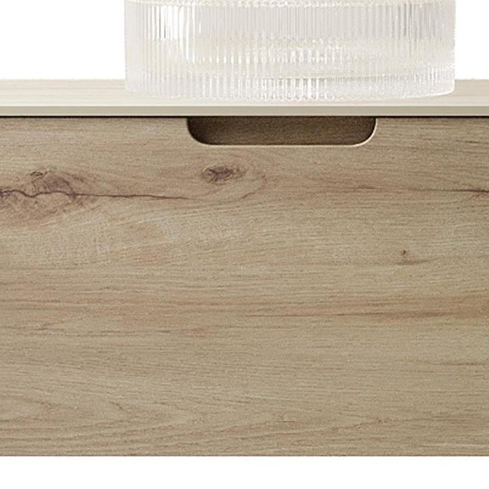 30" Brown Wood Floating Bathroom Vanity With White Glass Sink — view 3