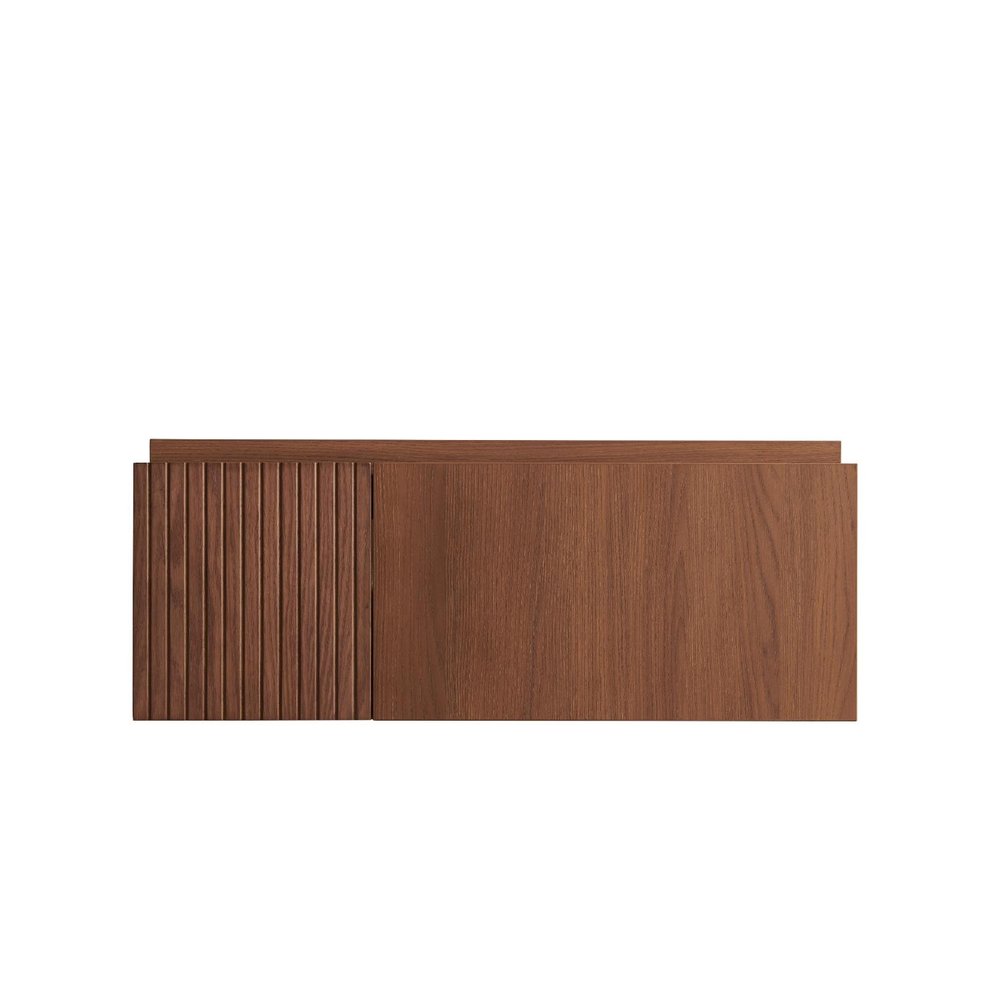 35" Brown Wood Floating Single Door Bathroom Vanity HomeRoots