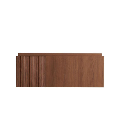 35" Brown Wood Floating Single Door Bathroom Vanity HomeRoots