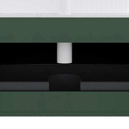 36" Green Wood Floating Bathroom Vanity With White Ceramic Sink HomeRoots