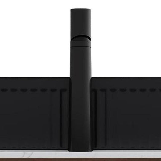 36" Brown Wood Floating Bathroom Vanity With Black Ceramic Sink