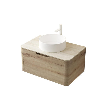 30" Brown Wood Floating Bathroom Vanity HomeRoots
