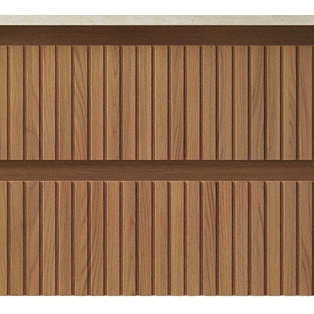 30" Brown Wood Floating Bathroom Vanity With Two Drawers HomeRoots