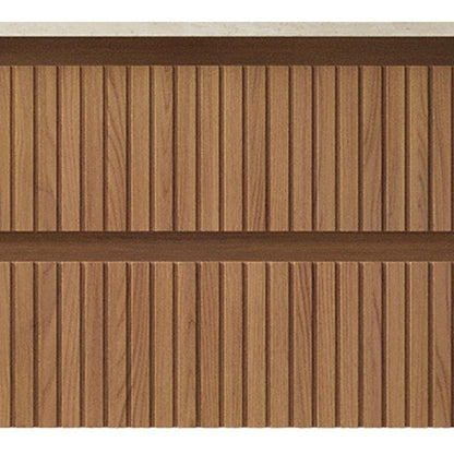 30" Brown Wood Floating Bathroom Vanity With Two Drawers HomeRoots