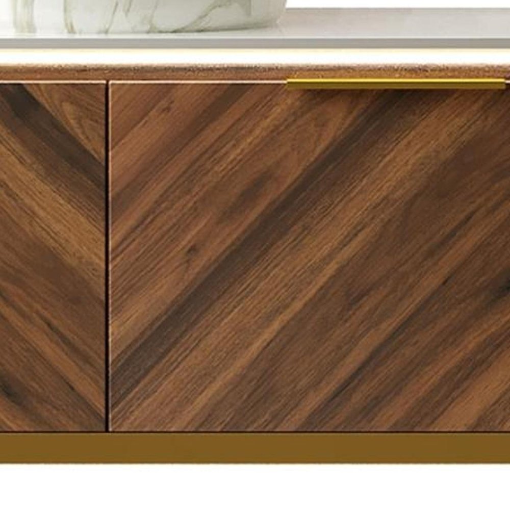 48" Brown Wood Floating Bathroom Vanity With White Ceramic Sink With Two Drawers HomeRoots