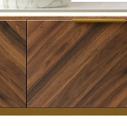 48" Brown Wood Floating Bathroom Vanity With White Ceramic Sink With Two Drawers HomeRoots