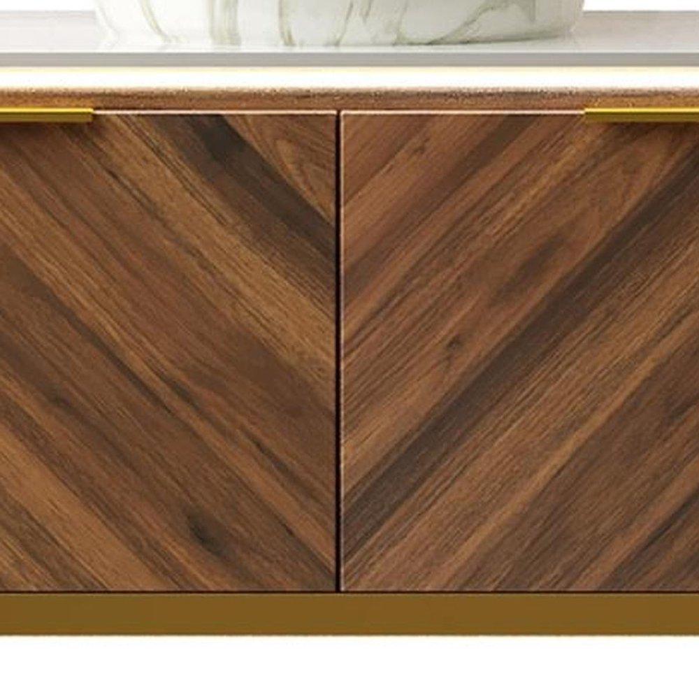48" Brown Wood Floating Bathroom Vanity With White Ceramic Sink With Two Drawers HomeRoots