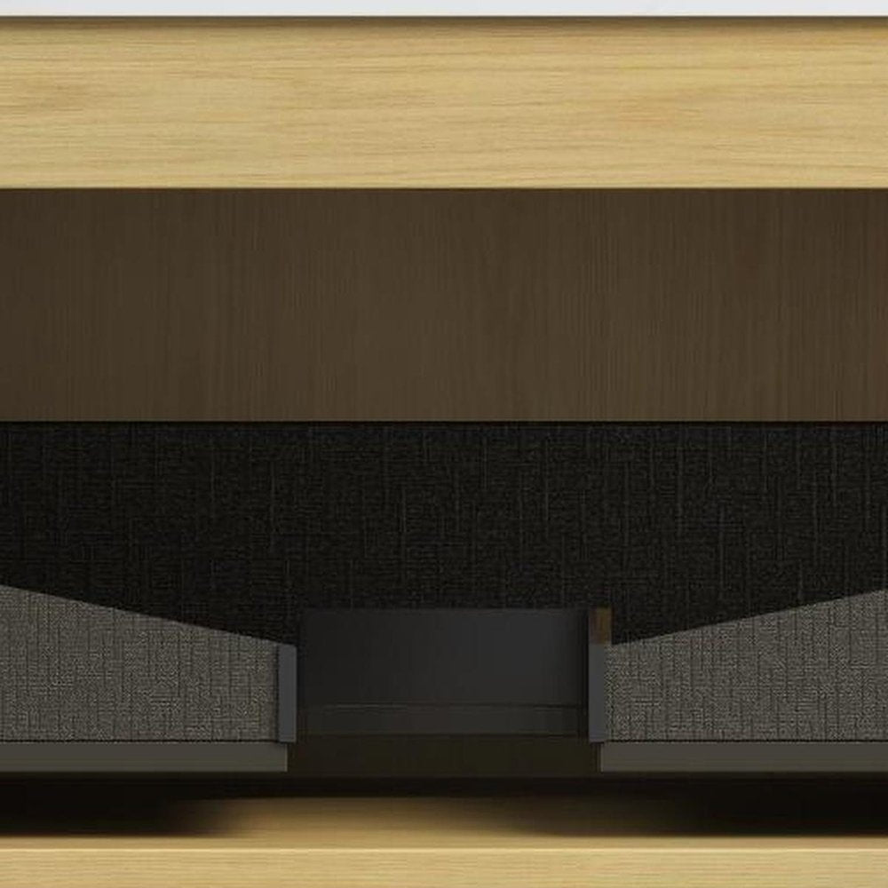 36" Brown Wood Bathroom Vanity With White Ceramic Sink — view 4