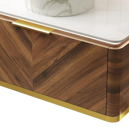 36" Brown Wood Floating Bathroom Vanity With White Ceramic Sink HomeRoots