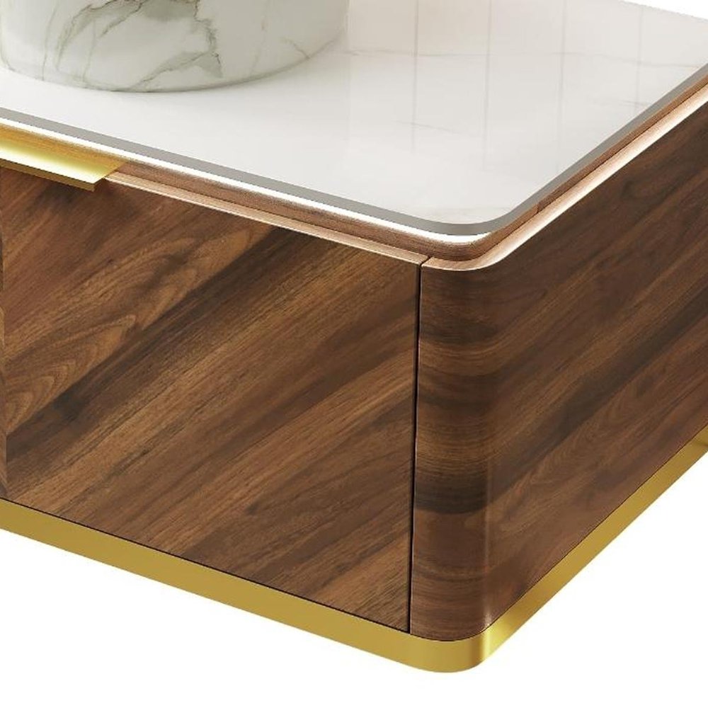 36" Brown Wood Floating Bathroom Vanity With White Ceramic Sink HomeRoots