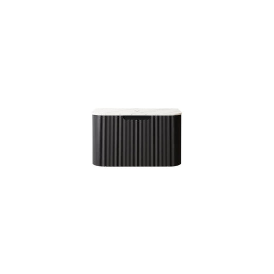 24" Black Wood Floating Bathroom Vanity