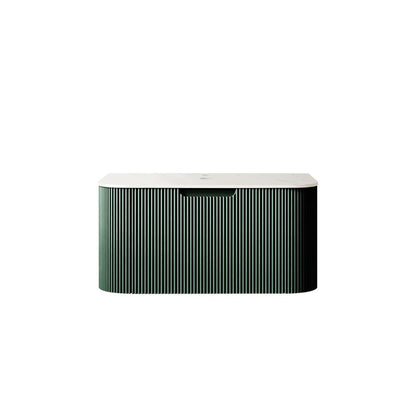30" Green Wood Floating Bathroom Vanity HomeRoots