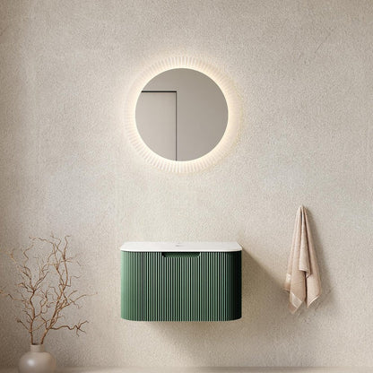 24" Green Wood Floating Bathroom Vanity HomeRoots