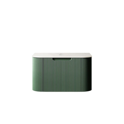 24" Green Wood Floating Bathroom Vanity HomeRoots