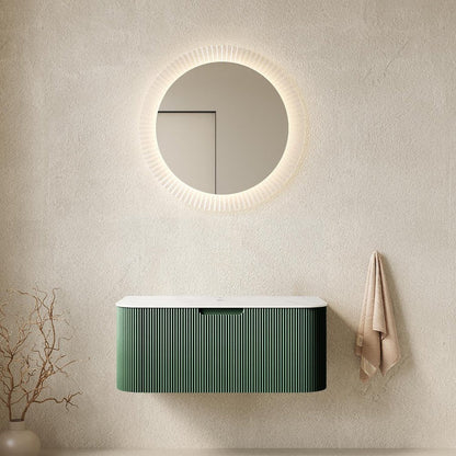 36" Green Wood Floating Bathroom Vanity