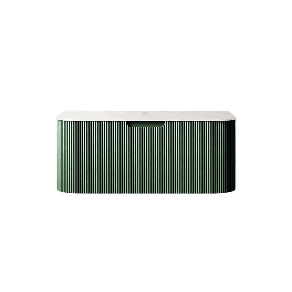 36" Green Wood Floating Bathroom Vanity HomeRoots