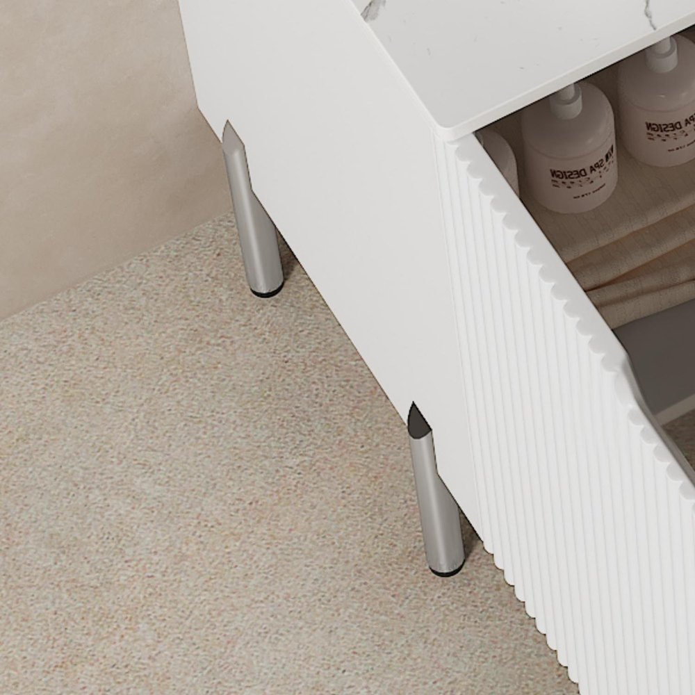 30" White Wood Double Door Bathroom Vanity HomeRoots