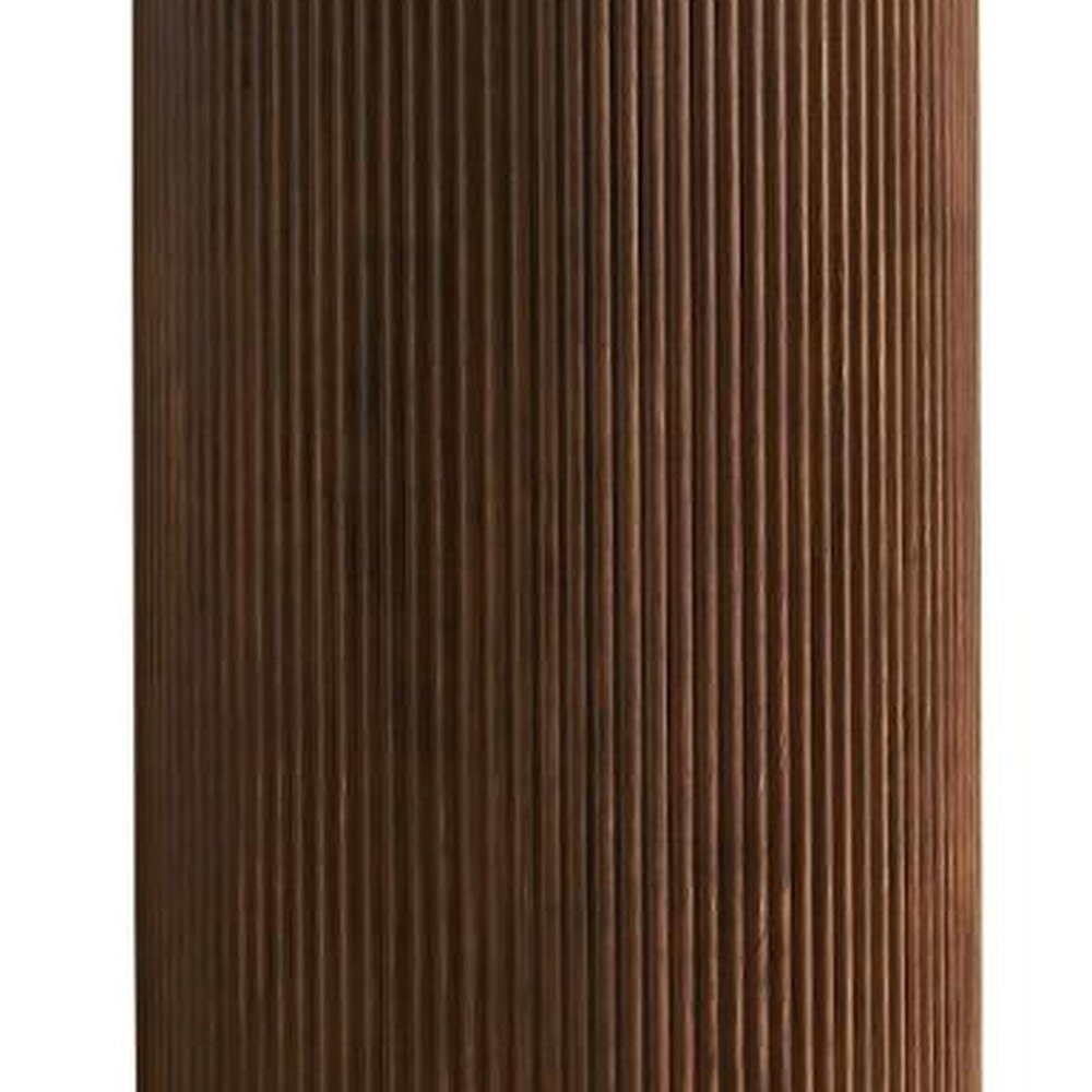 16" Brown Wood Bathroom Vanity With Black Marble Sink — view 4