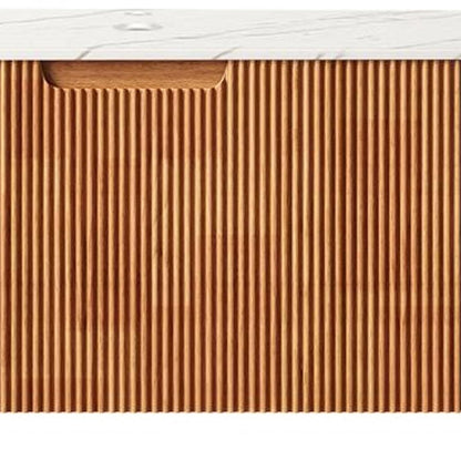 36" Brown Wood Floating Bathroom Vanity HomeRoots