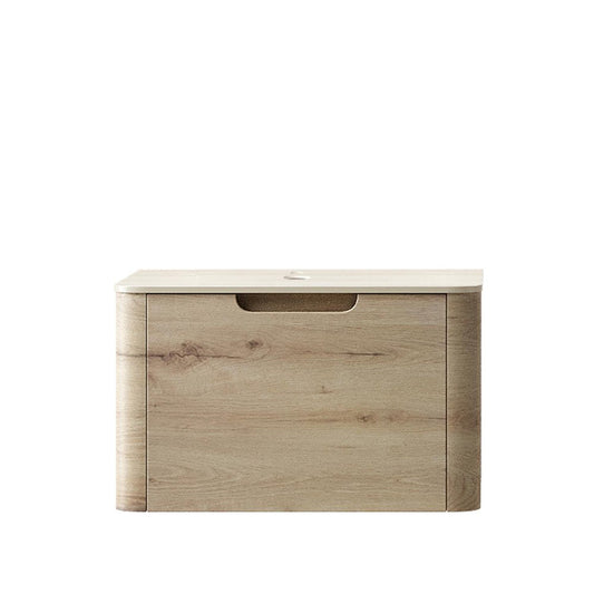 24" Brown Wood Floating Bathroom Vanity