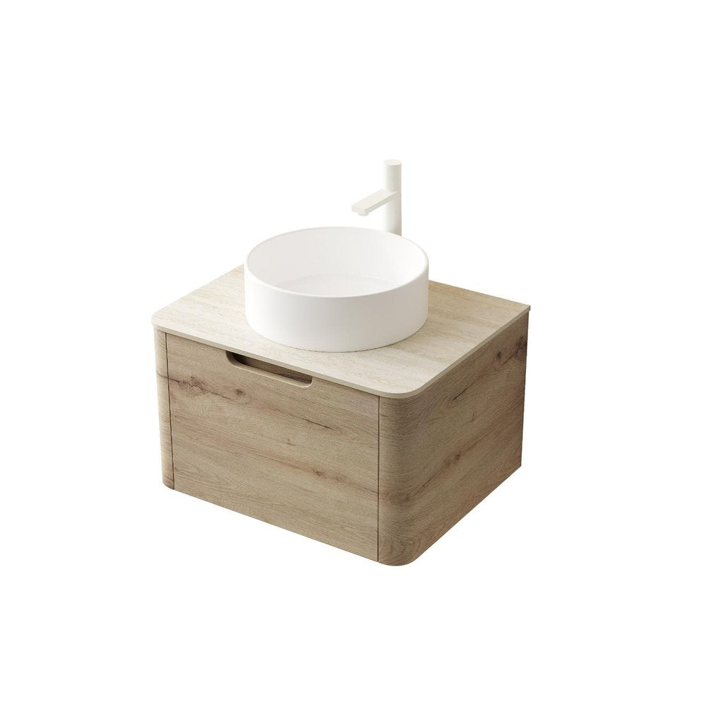 24" Brown Wood Floating Bathroom Vanity HomeRoots