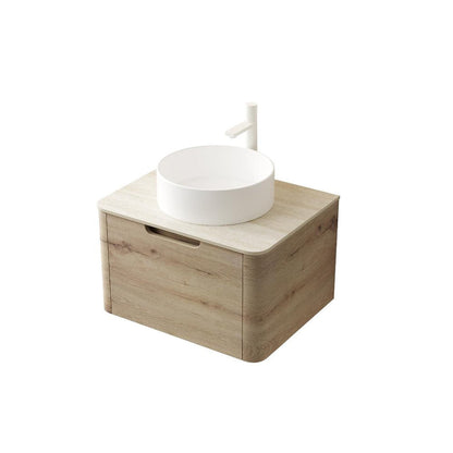 24" Brown Wood Floating Bathroom Vanity HomeRoots