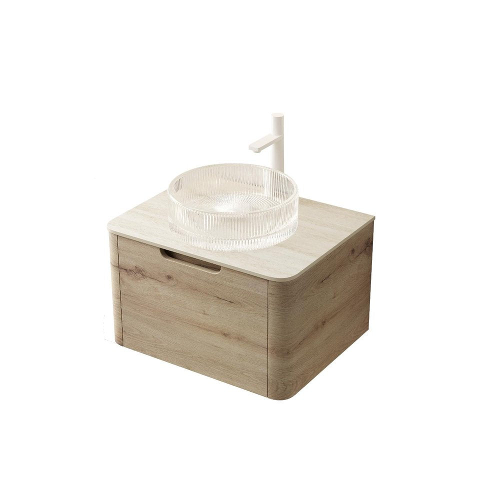 24" Brown Wood Floating Bathroom Vanity HomeRoots