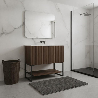 30" Brown Wood Bathroom Vanity HomeRoots