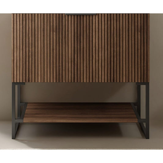 30" Brown Wood Bathroom Vanity