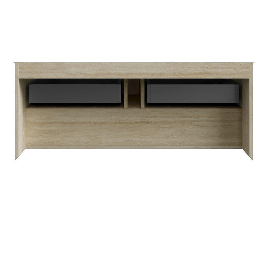 48" Brown Wood Floating Bathroom Vanity With Two Drawers