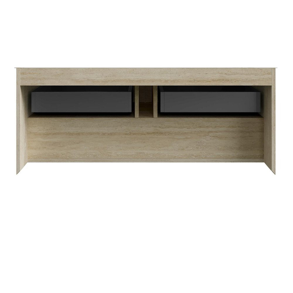 48" Brown Wood Floating Bathroom Vanity With Two Drawers HomeRoots