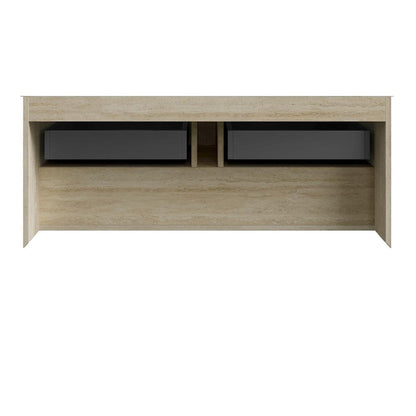 48" Brown Wood Floating Bathroom Vanity With Two Drawers HomeRoots