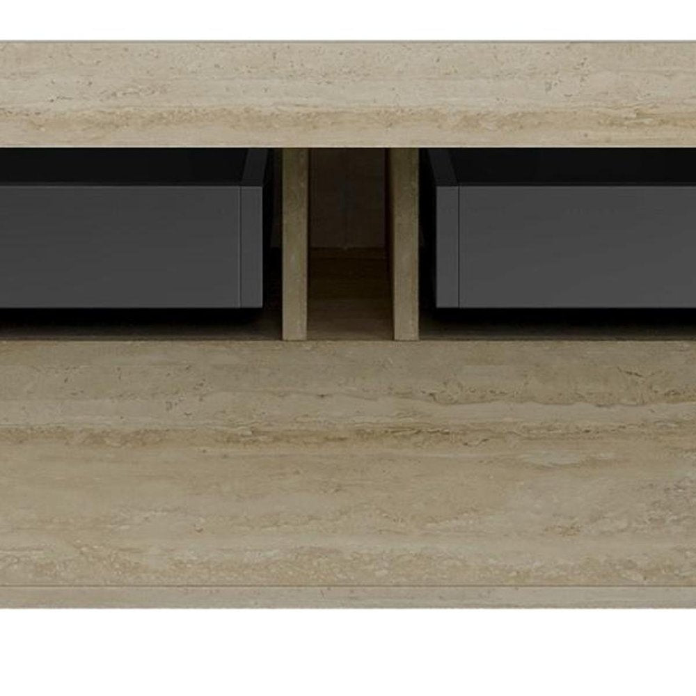 48" Brown Wood Floating Bathroom Vanity With Two Drawers HomeRoots