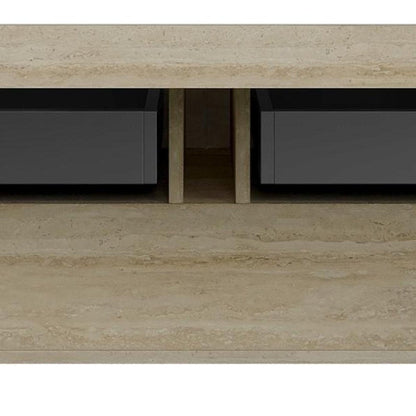48" Brown Wood Floating Bathroom Vanity With Two Drawers HomeRoots