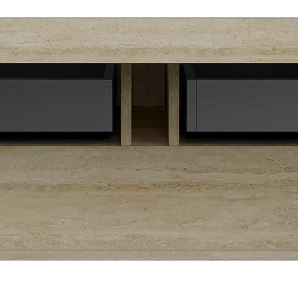 48" Brown Wood Floating Bathroom Vanity With Two Drawers — view 4